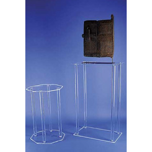 Console plexi sur mesure pieds ronds - Avec plateau : carré, rectangulaire, octogonale, circulaire ou ovale