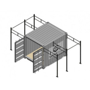 Container crossfit 2 Rigs pour entraînement extérieur - Box crossfit personnalisable en acier renforcé