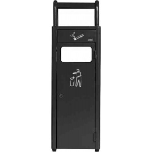 https://www.techni-contact.site/ressources/images/produits/merchandising/conteneur-avec-cendrier-24l-3-3l-17299212-1.jpg - Hauteur : 960 mm - Capacité : 24L/3,3L – A fixer au sol