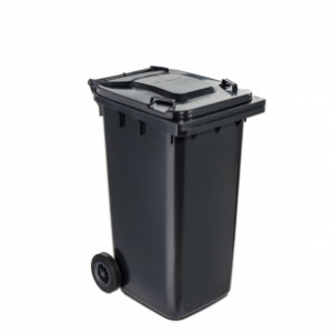 Conteneur déchets 2 roues 240 L - Capacité (L) : 240 - Polyéthylène haute densité – Dimensions (LxPxH) en mm : 557 x 715 x 1062