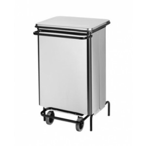 Conteneur mobile à porte frontale - Capacité : 70(L)- Dimensions Lxpxh : 480 x 420 x 755 mm -  Matière : inox brillant