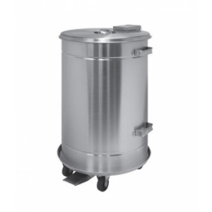 Conteneur mobile à pédale étanche - Capacité: 70 ou 90  L- Dimensions: 400 × 400 × 700 ou 400 × 400 × 900 mm - Acier inox AISI 304