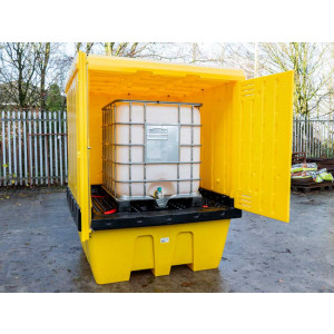 Abri pour stockage cubitainer - transicuve - IBC - 1260 L - Capacité de rétention : 1260 Litres | 100% PEHD | Stockage 1 IBC, transicuve, GRV, cubitainer