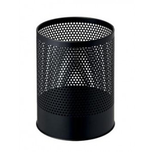 https://www.techni-contact.site/ressources/images/produits/merchandising/corbeille-a-papier-perforee-14-l-72322343-1.jpg - Acier peint - Capacité 14 L - Coloris : noir - Dimensions (Ø x H) 240 x 300 mm