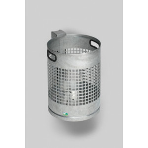 Corbeille acier tubulaire ou murale - Capacité : 30 L - Dimensions : H.460 x Ø 330 mm - Poids : 8 Kg