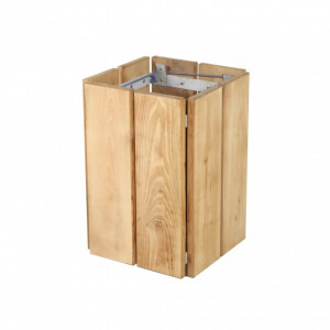 Corbeille de propreté en bois - Capacité : 50 ou 100 L - Dim : 40 x 40 H 65 cm