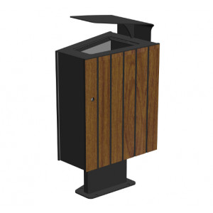 Corbeille de ville ergonomique en bois - Capacité : 60 Litres