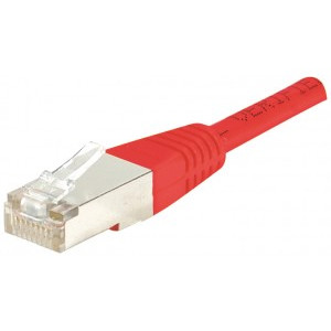 Cordon RJ45 Rouge 0,15 m - Cordon RJ45 patch FTP CAT 5e Rouge