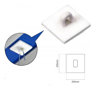 Crochet adhésif de plafond PVC - Plastique - carré - rectangulaire ou rond
