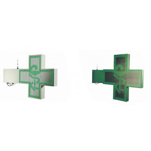 Croix de pharmacie à LED programmable - Simple ou double face