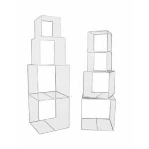 Cube de présentation plexi - Plexiglas épaisseur 4 à 6 mm - 4 faces de 20, 30, 40 ou 50 cm - Peut accueillir 2 à 6 kg maxi