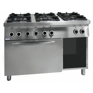 Cuisinière professionnelle - 3 brûleurs à 3,5 Kw et 3 brûleurs à 6 Kw