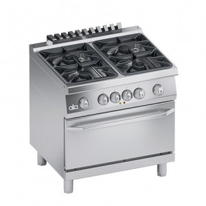 Cuisinière professionnelle à gaz 4 brûleurs sur four à gaz - Puissance : 5.4 kW