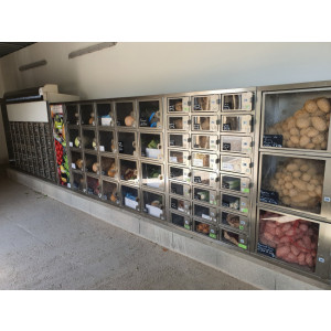 Distributeur automatique à casiers pour la vente de fruits  - Vente directe de fruits et légumes
