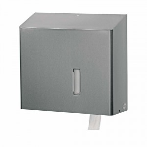 Distributeur de papier toilette 4 rouleaux - Capacité : 1 ou 4 rouleaux - Dim H.350 x L.377 x P.133 mm - Matériau : Acier inoxydable
