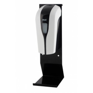 https://www.techni-contact.site/ressources/images/produits/merchandising/distributeur-de-savon-automatique-sur-pied-32347595-1.jpg - Capacité : 1 L - Automatique - ABS Blanc et pied noir