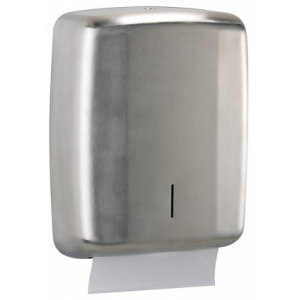 Distributeur essuie-mains Inox - Inox brillant ou Inox brossé - Capacité : 400 feuilles