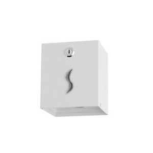 https://www.techni-contact.site/ressources/images/produits/merchandising/distributeur-papier-hygienique-enchevetre-acier-51722754-1.jpg - Acier blanc - Capacité : 250 ou 500 feuilles - Fermeture par serrure à clé