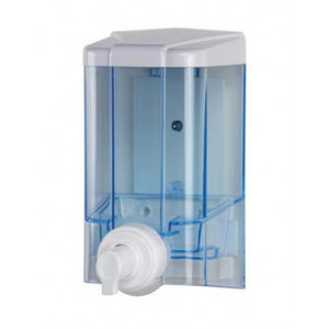 https://www.techni-contact.site/ressources/images/produits/merchandising/distributeurs-de-savon-mousse-1-l-15951558-1.jpg - Capacité : 1 L - Manuel - ABS-SAN, Bleu-Transparent
