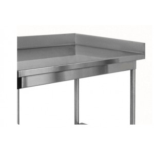 Dosseret de table - Modèle à droite ou à gauche En inox AISI 304L Soudé et siliconé