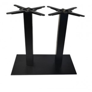 Double pied fonte rectangulaire pour restaurant - Hauteur : 72 cm - Pour plateaux de  70 x 110 cm - Peinture époxy noir