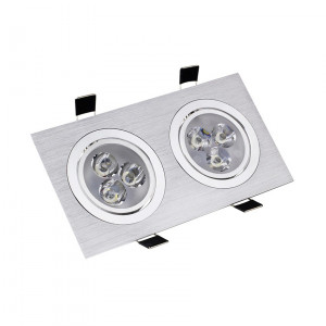 Downlight encastré rectangle aluminium - 2x3 W ou 2x5 W