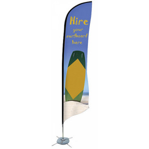 Drapeau publicitaire portatif - Dimensions (h x l) : 4700 x 870 mm