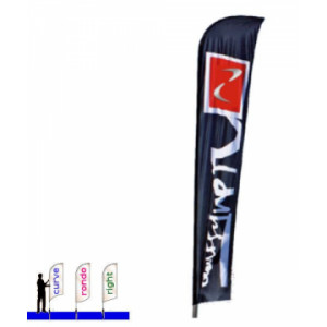 Drapeaux publicitaires - Dim voile (Larg. x H.) : 65x165- 65x200-70x300-80x400 cm