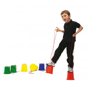 Echasses pour enfants - Diamètre : 10,5 cm - Hauteur : 14 cm   2 ficelles