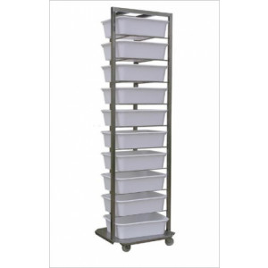 https://www.techni-contact.site/ressources/images/produits/merchandising/echelle-a-bacs-pour-boulangerie-41263221-1.jpg - Inox - Contenance : 8, 10 ou 20 bacs - Vendue vide ou avec bacs et couvercles