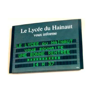 Ecran d'affichage lumineux d'informations - Sur fond vert