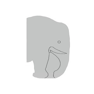 Ecrans urinoirs enfants - Forme éléphant - Stratifié massif ép. 10 mm - 1100 x 750 mm - Forme éléphant
