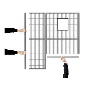 Ensemble de cloisons grillagées - Panneaux grillagés - Panneaux en polycarbonate - Panneaux tôlés  -  Poteaux