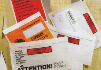 Enveloppe porte-documents adhésive - Dimensions utiles : de 80 x 110  à 330 x 220 mm