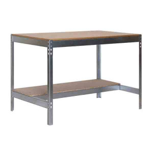 https://www.techni-contact.site/ressources/images/produits/merchandising/etabli-d-atelier-sans-vis-2-etageres-31842921-1.jpg - 2 étagères - Capacité : 400 kg et 250 Kg - Galvanisé/Bois