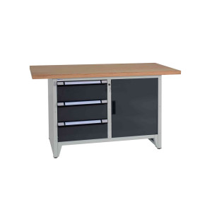 https://www.techni-contact.site/ressources/images/produits/merchandising/etabli-pour-atelier-1000-kg-11965779-1.jpg - Capacité de charge : 1000 Kg - Hauteur de travail : 840 mm - Gris clair RAL 7035 / Gris anthracite RAL 7016