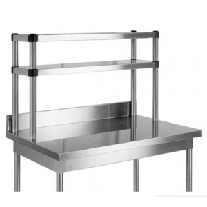 Etagère inox à fixer sur table - Matière : Inox- Dim( L x l x H ) : 960 x 300 x 400 mm- Niveau 1 - 2