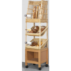 Étagère mobile baguettes et pain - Dimensions : 50 x 50 x 200