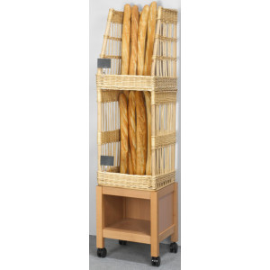 Étagère mobile pour baguettes - Dimensions : 50x50x200 - Hêtre massif