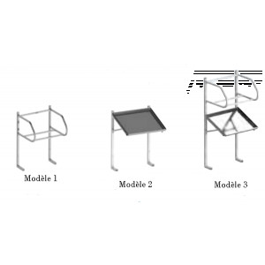 Etagère pour table de cuisine - Matière :  inox AISI 304L- Rangement: vertical - Longueur de table : 600 à 850 mm