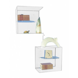 Etagère vitrine plexi murale - Plexiglas épaisseur 0.5 et 1 cm - Dimensions : (L x P x H) 40 x 25 x 40 cm