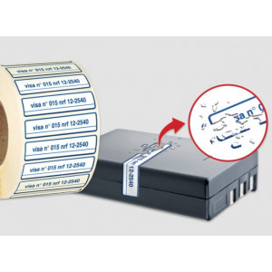 Etiquette de sécurité en polyuréthane destruct - Matière : Polyuréthane blanc 3M