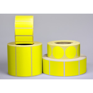 Etiquette personnalisable Jaune Fluo - Matière : papier adhésif