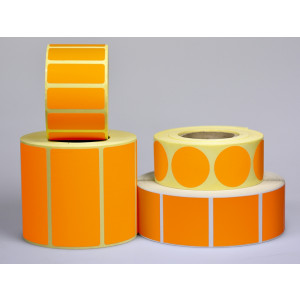 Etiquette personnalisable Orange Fluo - Matière : Papier adhésif