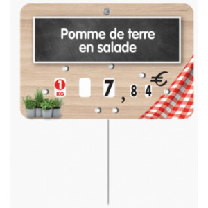 Étiquette pour boucherie en pvc cristal - Dimensions : 10,5x7 -12x8 cm - PVC - pique inox