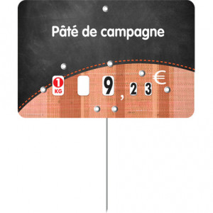 Étiquette pour boucheries prix - Dimensions : 10,5x7 ou 12x8 cm