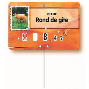 Etiquettes pour boucheries bœuf et veau - Dimensions : 12 x 8 cm