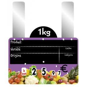 Etiquettes prix fruits et légumes à grandes pattes - Paquet de 10 - Grandes pattes