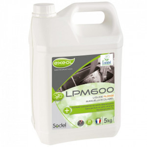 EXEOL Liquide vaiselle manuelle ECOLABEL LPM600 5L - Liquide vaiselle pour plonge manuelle certifié Ecolabel