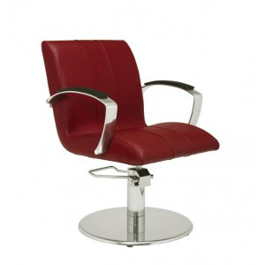 Fauteuil a accoudoirs pour salon coiffure - Base ronde et en Inox